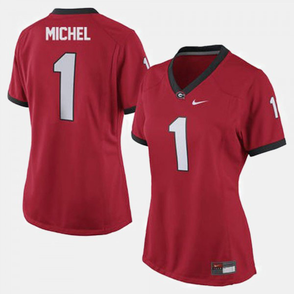 Women's #1 Sony Michel Georgia Bulldogs College Football For Jersey - Red